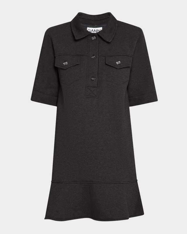 Heavy Fleece Short-Sleeve Mini Dress